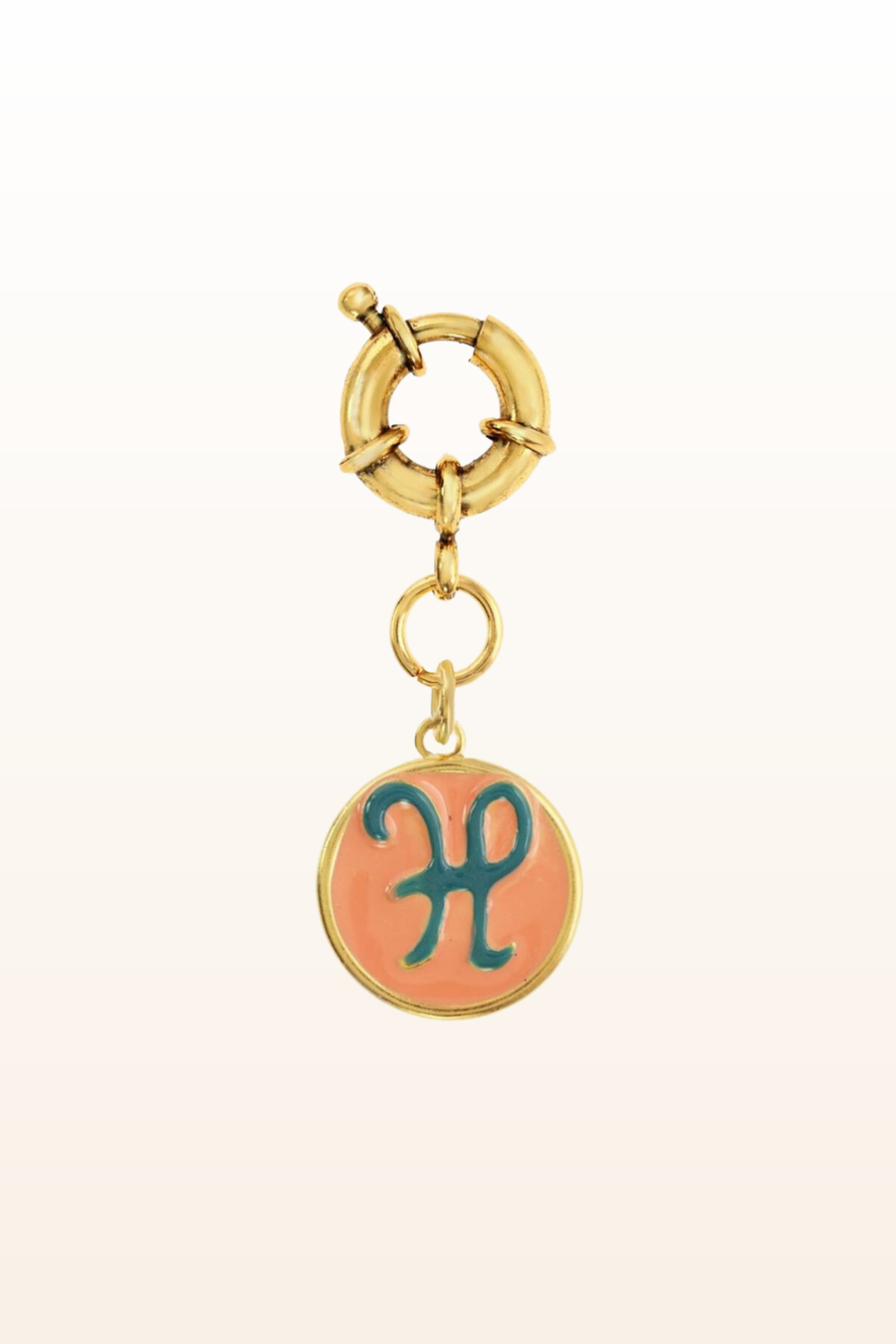 Enamel Initial Clip on Charm