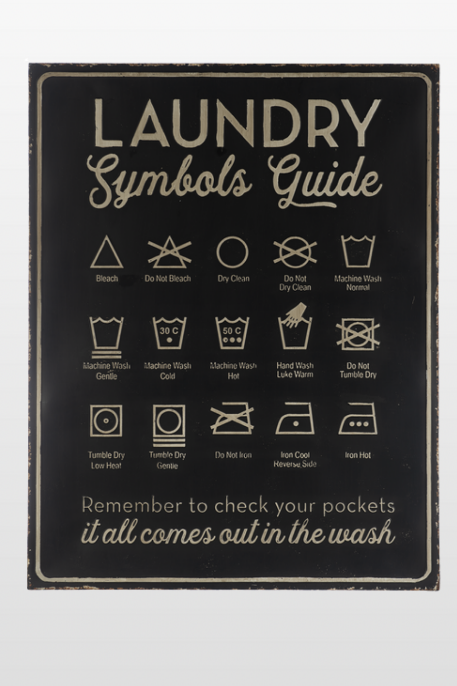 Oversized "Laundry Symbols" Wall Decor