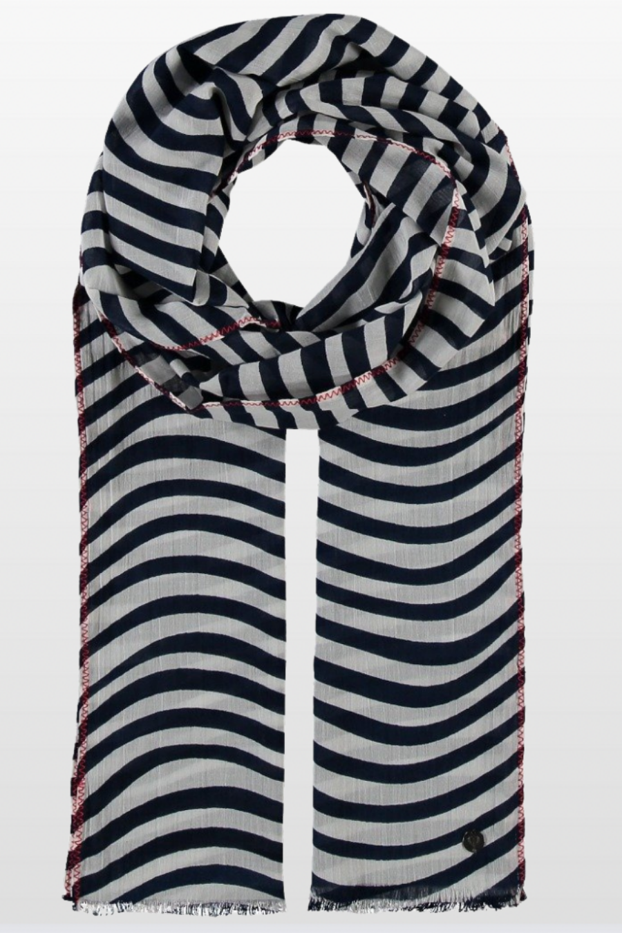 Contrast Stitch Wave Scarf