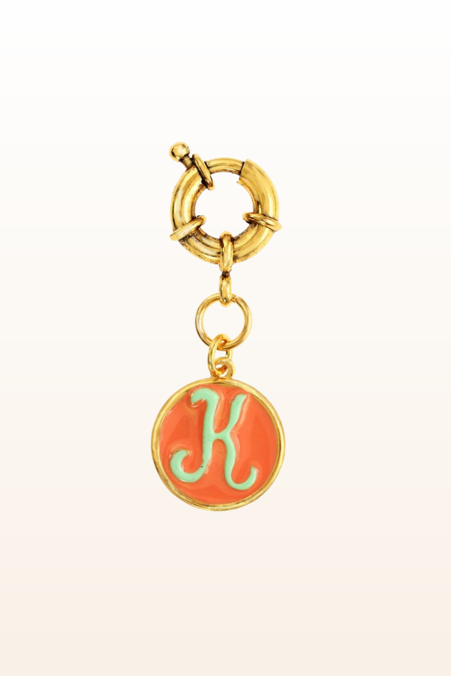 Enamel Initial Clip on Charm