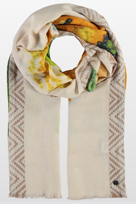 Pixel Flower Jacquard Scarf