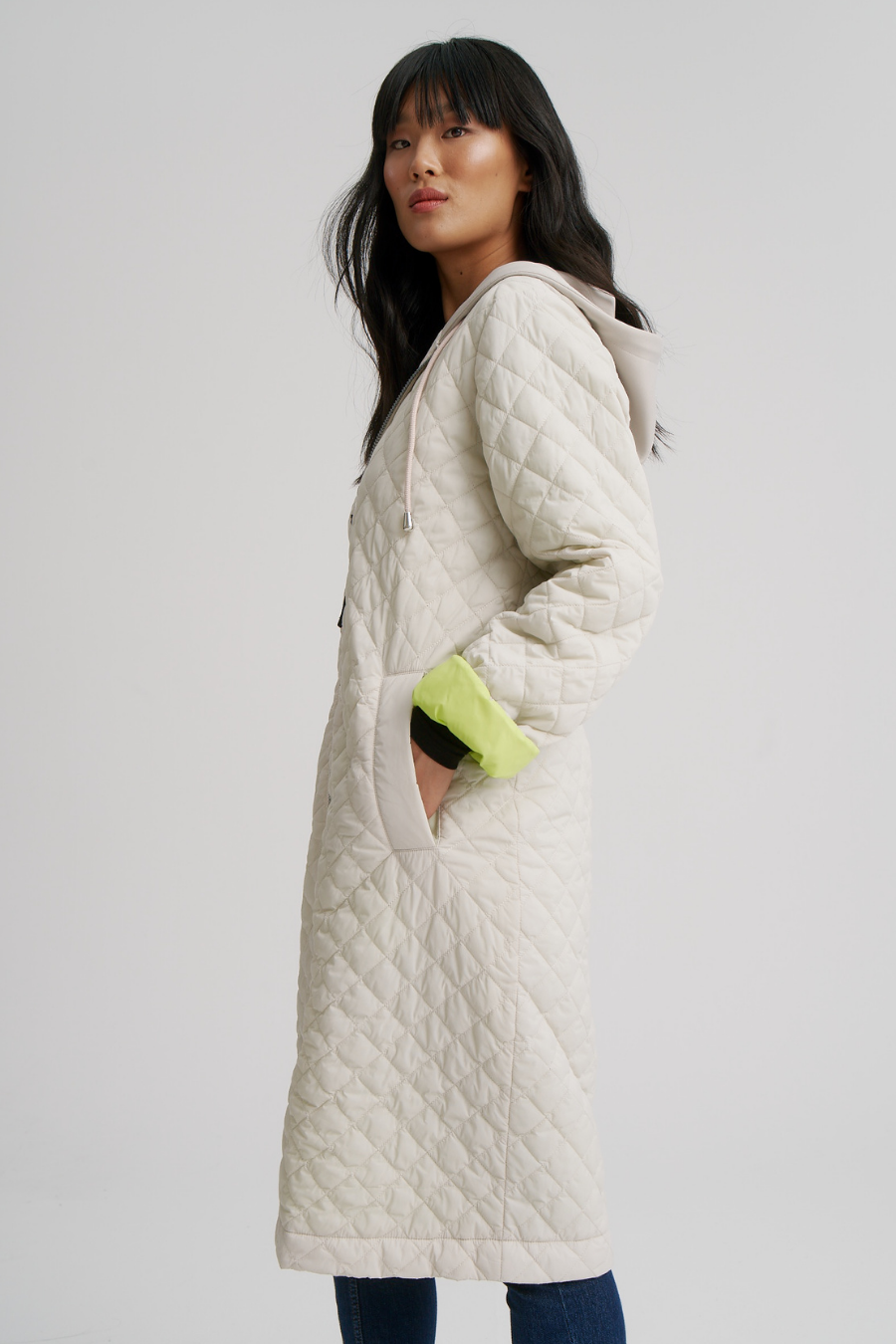 Quilted Hooded Spring Coat