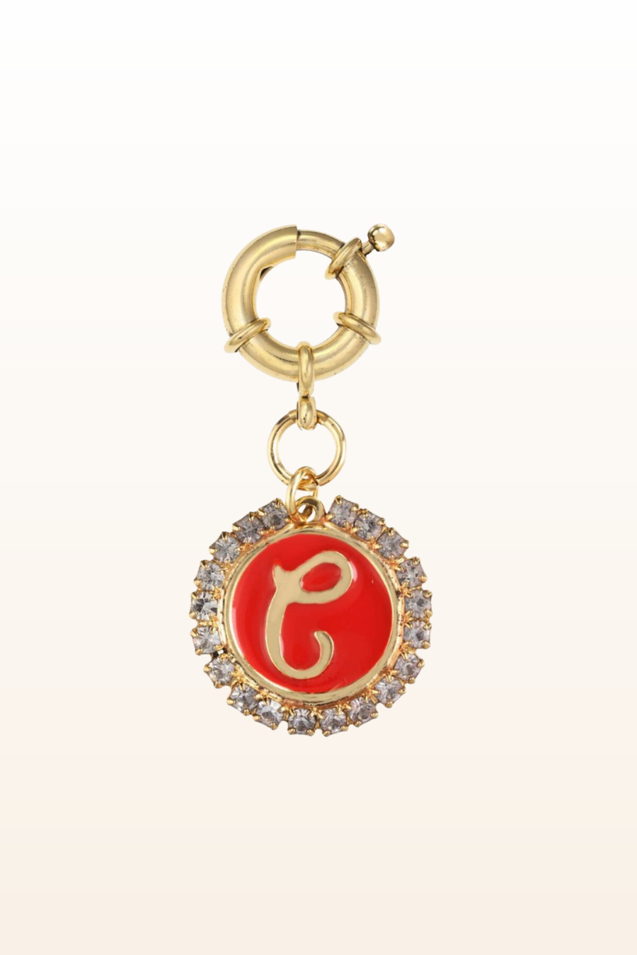Crystal/Enamel Initial Clip on Charm