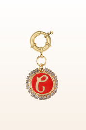 Crystal/Enamel Initial Clip on Charm