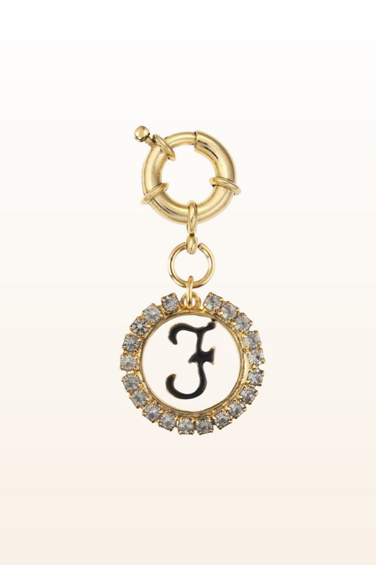 Crystal/Enamel Initial Clip on Charm