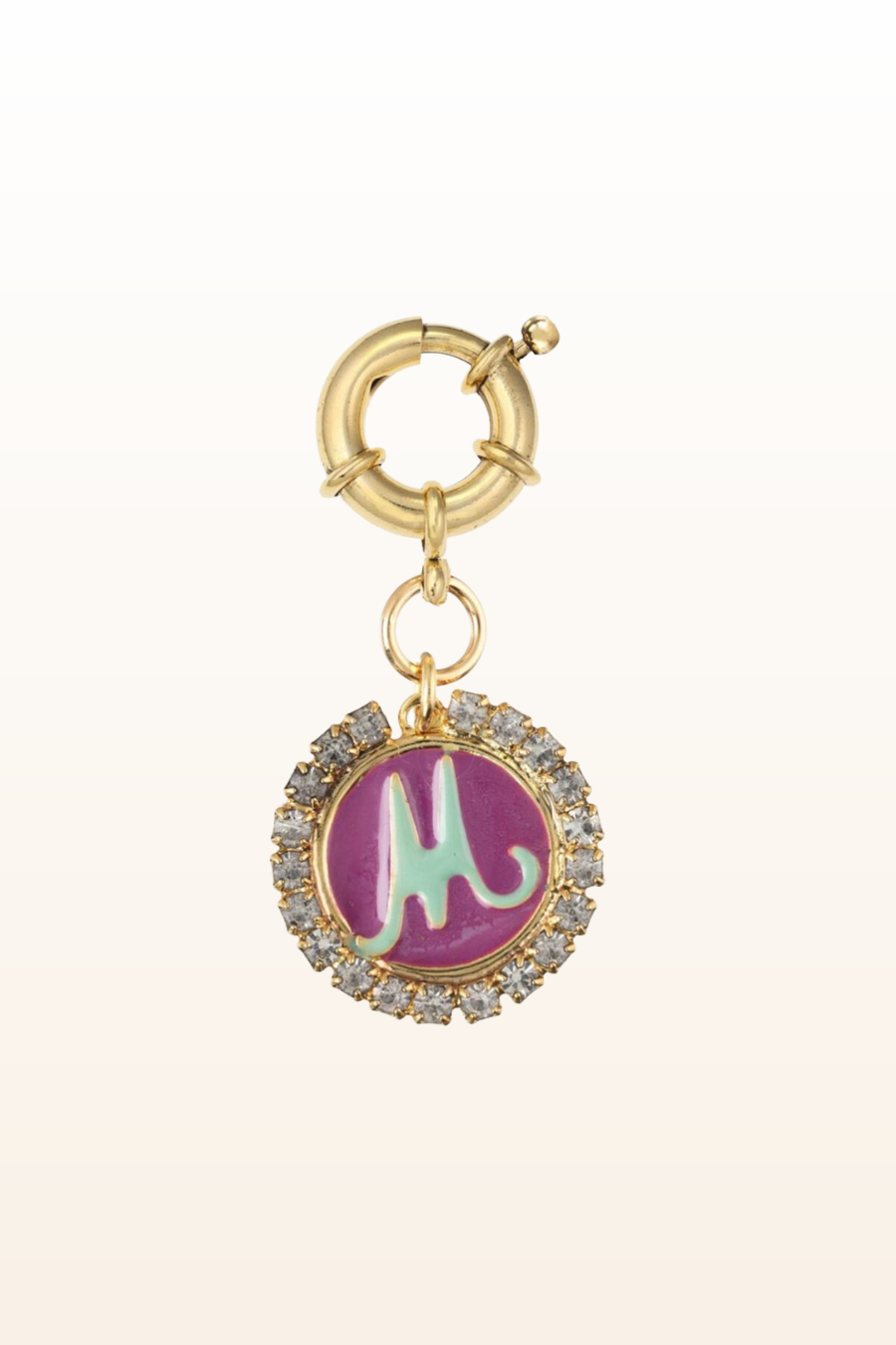 Crystal/Enamel Initial Clip on Charm