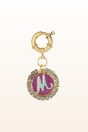 Crystal/Enamel Initial Clip on Charm