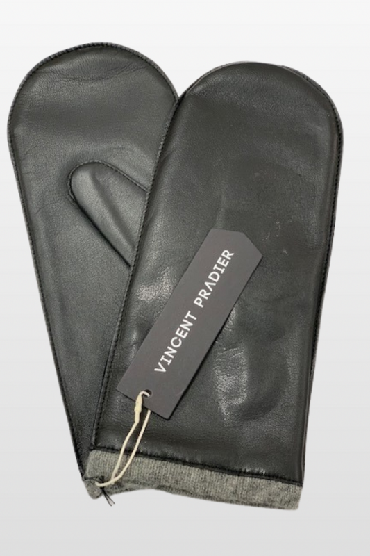 Leather Wool lined Mitts