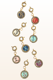 Crystal/Enamel Initial Clip on Charm