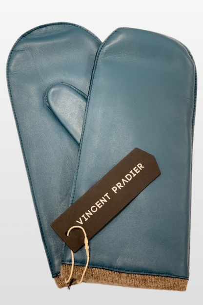 Leather Wool lined Mitts