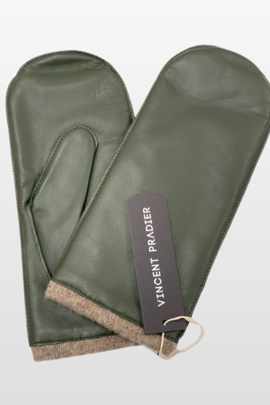 Leather Wool lined Mitts