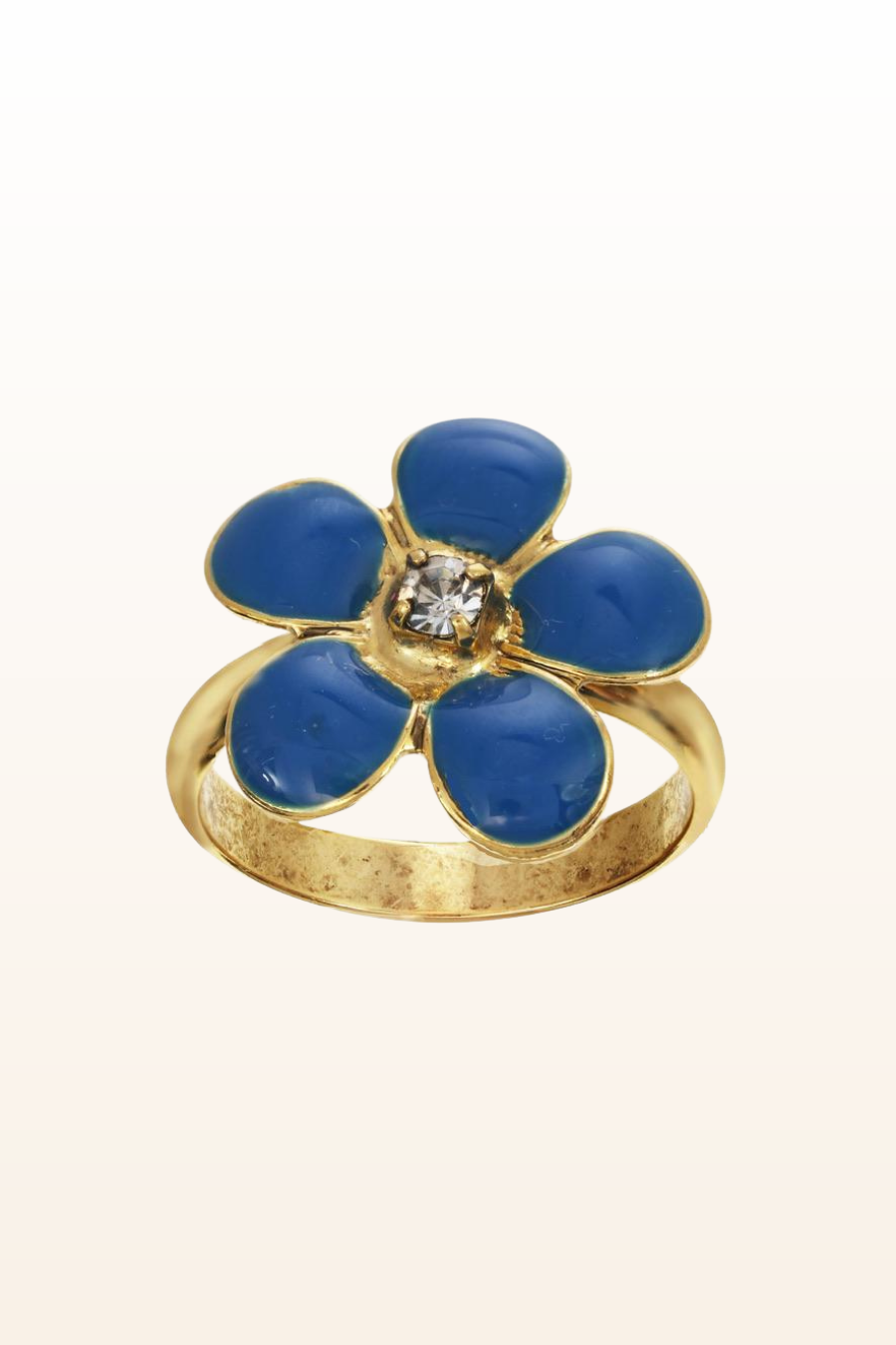 Blue Enamel Pansy Ring