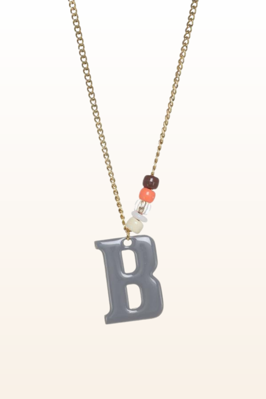 Long Enamel Monogram Necklace