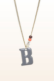Long Enamel Monogram Necklace
