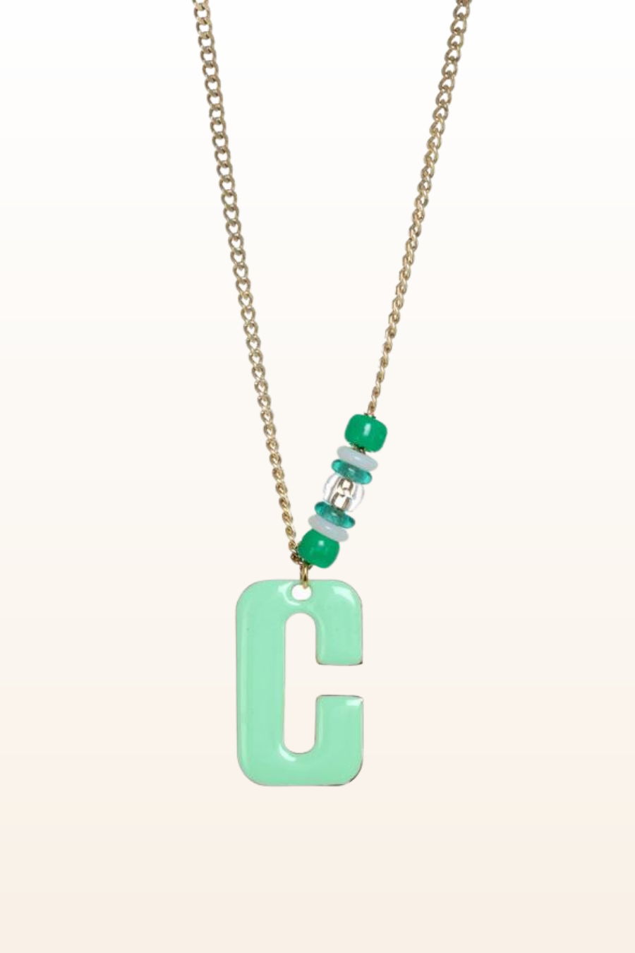 Long Enamel Monogram Necklace