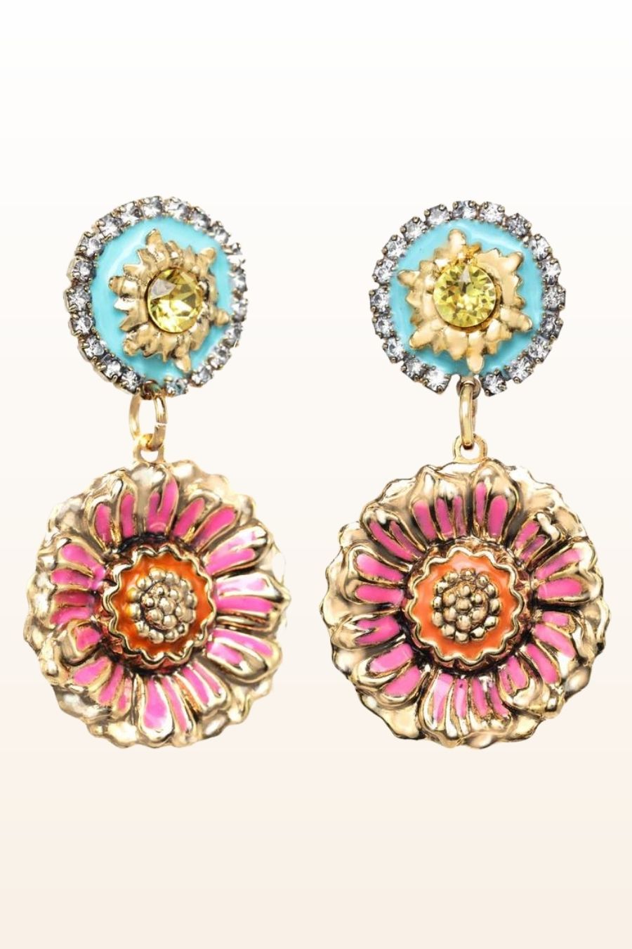 Marni Earrings in Pink and Turquoise