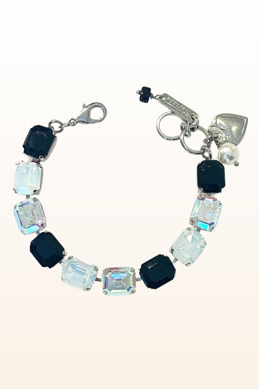 Black and White Emerald Cut Bracelet